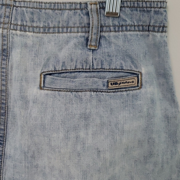 Denim micro mini skirt light-wash Y2K low rise - Picture 8 of 11